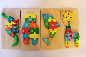Montessori Puzzles for Kids Ages 2-5|Montessori Toys | Wooden puzzles| Set of 4