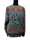 Vintage 90s London Flog Wool Blend Oversized Geometric Crewneck Sweater Unisex L