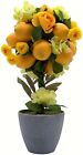 Bright Artificial Lemon Topiary Potted Tree, Cheery Home Décor, 16 Inches