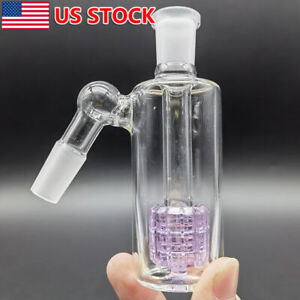 14mm 45 Degree Glass Ash Catcher 45° For Hookah Water Pipe Ash Catcher Purple US