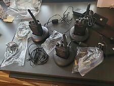 Lot Of 3 Motorola Mag One BPR40  Two Way Radio With/Chargers And 5 Headsets