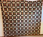 Antique Handmade Quilt with Log Cabin Pineapple pattern