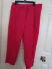 women express high waist pleated ankle pants hot pink size 14 short
