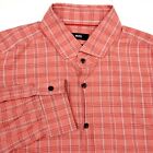 Hugo Boss Red Slim Fit Button Up Long Sleeve Plaid Shirt Kid's/Youth Size XL