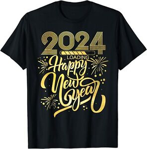 NEW Happy New Year 2024 New Years 2024 Loading Gift Idea Tee T-Shirt S-3XL