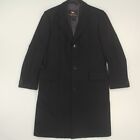 West of England  Holt Renfrew Men's Overcoat Size 40* Navy Herringbone 100%Wool
