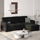 4-Seat L-Shaped Reversible Sofa Pull Out Couch Bed w/Chaise & USB &Storage Space