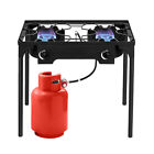 High Pressure 2-Burner Outdoor Camp Stove Gas Cooker with Adjustable Regulator