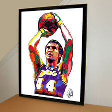 Jerry West Los Angeles Lakers Basketball Sports Poster Print Wall Art 18x24
