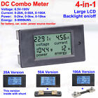 LCD Voltage Current KWh Watt Power Combo Meter DC 12V 24V 36V 48V Car Battery