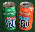 TWO Sweetwater 420 India & Hazy IPA Ale Collectible BEER Cans What Time Is It?