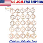 Christmas Calendar Tags Wood Christmas Wooden Hanging Numbers For Decoration