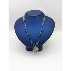 Kirk's Folly Mermaid Sea Glass Faux Turquoise Pendant Necklace EUC 10