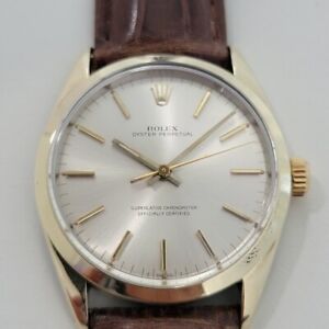 Mens Rolex Oyster Perpetual 1024 34mm Gold Capped Automatic 1960s Swiss RA374B