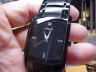 NICE MANS FOSSIL WATCH ALL BLACK ANODIZED RECTANGULAR CASE
