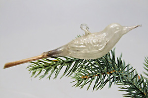 Antique Vintage Blown Glass SONG BIRD Spun Tail Christmas Ornament Germany