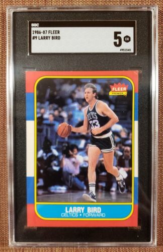 1986 Fleer #9 Larry Bird Boston Celtics Authentic Original Basketball Card SGC 5