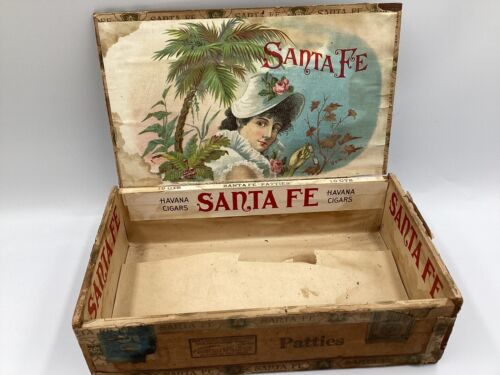 Antique Cigar Box Santa Fe Havana 10 Cents Patties Calif. No.325