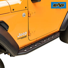 EAG Side Step Steel Round Hole Rock Slider  Fit for 18-22 Jeep Wrangler JL 2Door