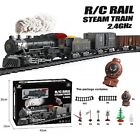 Remote Control Big Scale Steam Train Set with Sound & Light Freight Cars