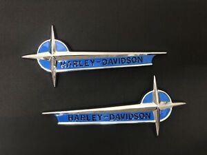 For Harley Vintage Style Gas Fuel Tank Emblems Badges Touring Softail Fatboy B (For: Harley-Davidson)