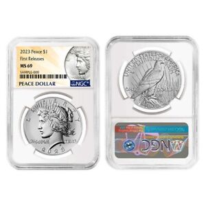2023 $1 Peace Silver Dollar NGC MS69 FR w/OGP