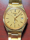 Vintage Pulsar Y562-8159 Quartz Gold Tone Steel Wrist Watch