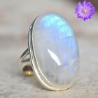 Rainbow Moonstone Gemstone 925 Sterling Silver Handmade Ring Jewelry in All Size