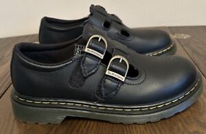 Dr. Martens Mary Janes Black Double Strap Doc Shoes KIDS Size 3