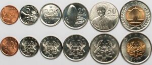 Ghana 6 coins set 2007-2016 UNC (#8196)