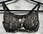 Victoria's Secret Dream Angels Push-up Bra 36C Black Lace Underwire Molded Cup