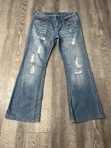 Guess Jeans Mens 34x32 Flared Bell Bottom Wide Leg Y2K Denim Disco Hippie VTG