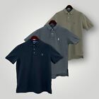 Lot of 3 Polo Ralph Lauren Polo Shirts Mens M Black, Gray, Green - Short Sleeves