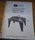 Craftsman (SEARS) Router Table 171.25457 Instruction Operators Manual