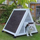 Weatherproof Feral Cat House for Outdoor, outside Cat Shelter with Escape Door,
