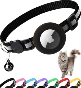 Airtag Cat Collar Breakaway, Reflective Kitten Collar with Apple Air Tag Holder