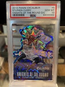 New Listing2014-15 Panini Excalibur Knights of The Round Stephen Curry die-cut #5 PSA 10