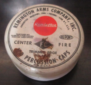 VTG, BRIDGEPORT CONN.  Remington Arms Company percussion caps empty tin