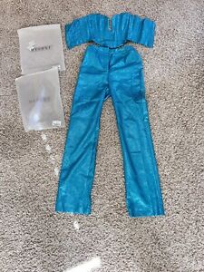 Sparkly Two Piece Outfit Blue Size XS