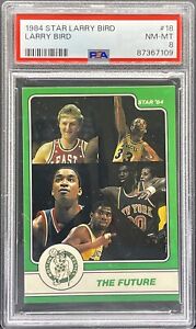 1984 Star Basketball #18 Larry Bird The Future Magic Kareem Isiah PSA 8 NM-MT
