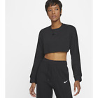 Nike Women's Black  Cropped Sweatshirt, Size M , Made in Vietnam
