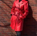 red worthington 100% leather trench coat FREE SHIPPING