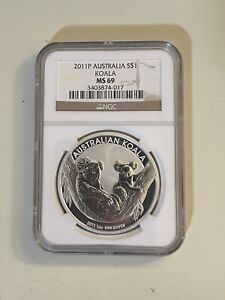 New Listing2011P Australia $1 Silver Koala Coin NGC MS69