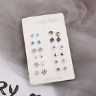 12 Pairs Small Planet Moon Star Stud Earrings Set For Women Simple Geometric ❤TH