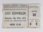 Led Zeppelin Ticket Jimmy Page Roberts Plant Vintage Earls Court London 1975