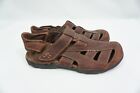 Dunham Used 10 D Brown Leather Casual Slip On Adjustable Fisherman Sandals Shoes