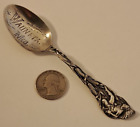 WAUNETA NEBRASKA Antique Figural INDIAN CHIEF Sterling Silver Souvenir Spoon