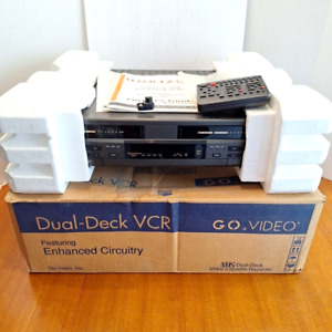 Go Video Dual Deck VHS VCR Horizon GV3050X Recorder Player with Remote Control