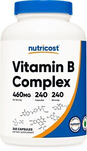 Nutricost Vitamin B Complex 460mg, 240 Capsules With Vitamin C - High Potency