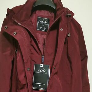 HFX Ladies' All Weather Trench Coat Water Resistant Hooded Zinfandel Size Medium